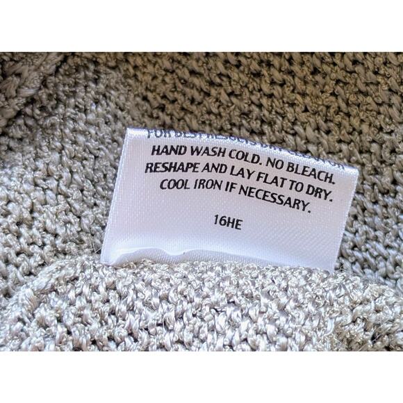 Eileen Fisher Silk Blend Button Cardigan Small Gray Knit Pockets Minimalist - Picture 9 of 10